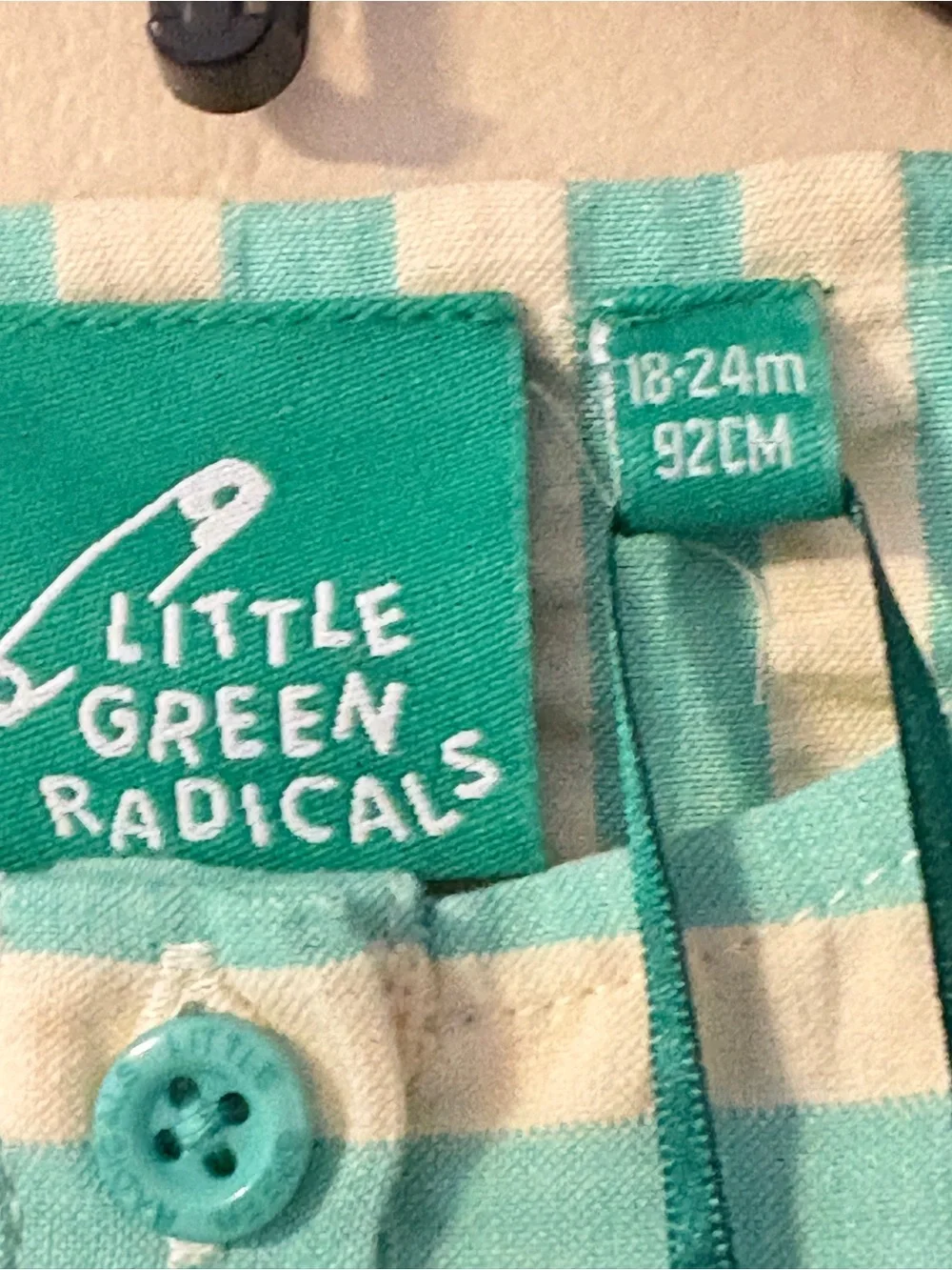 Little Green Radicals. One piece organic cotton outfit. 18-24 mos. NWT